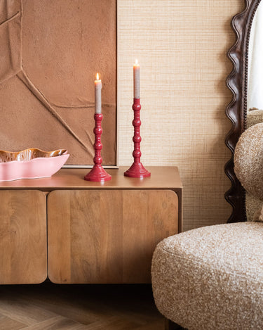 Candle Holder Aveline Burgundy - Things I Like Things I Love
