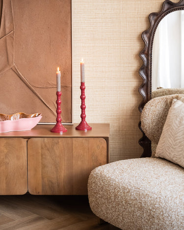 Candle Holder Aveline Burgundy - Things I Like Things I Love