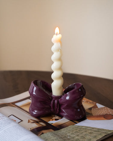 Kerzenständer Schleife Burgund