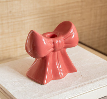 Candle Holder Bow Pink - Things I Like Things I Love
