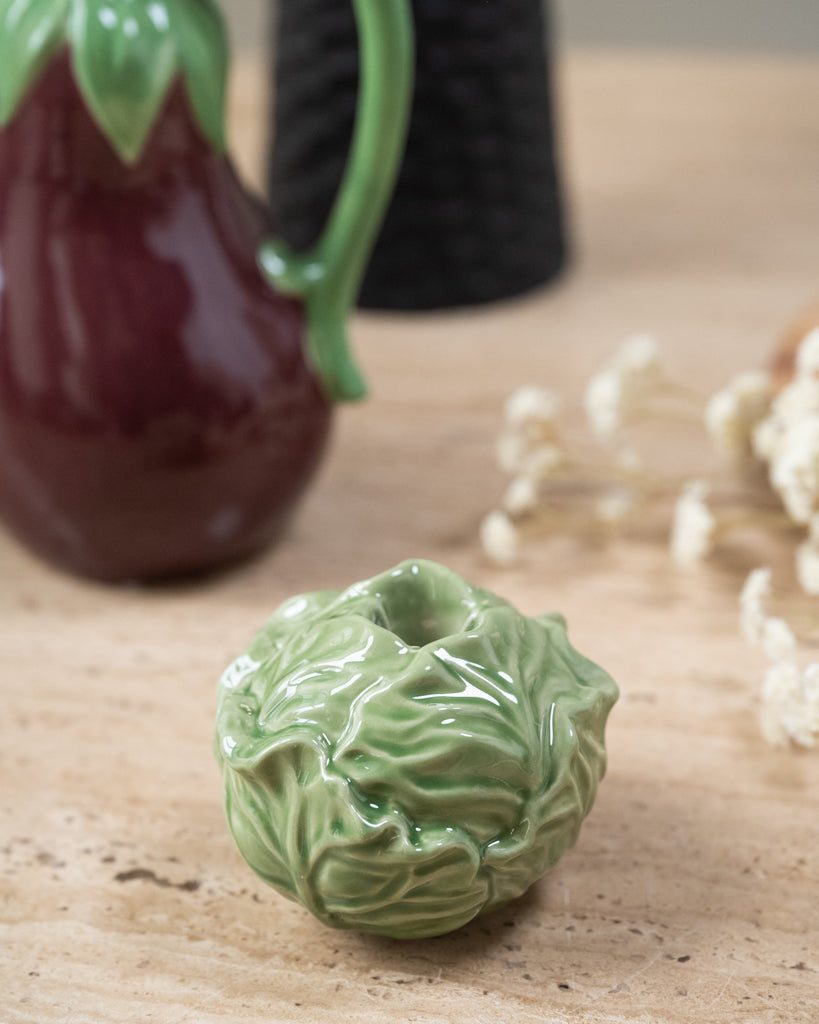 Candle Holder Cabbage Fine Earthenware Green - Things I Like Things I Love