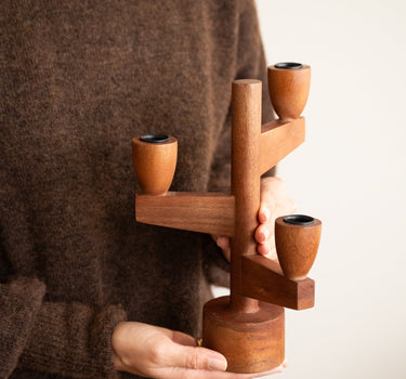 Candle Holder Casablanca Wood - Things I Like Things I Love