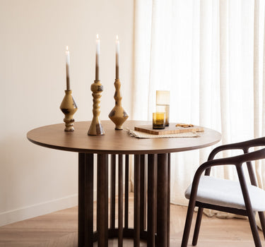 Candle Holder Ceramic Obelisk Honey Brown - Things I Like Things I Love