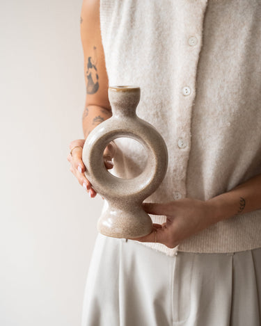 Candle Holder Circle Ceramic - Things I Like Things I Love
