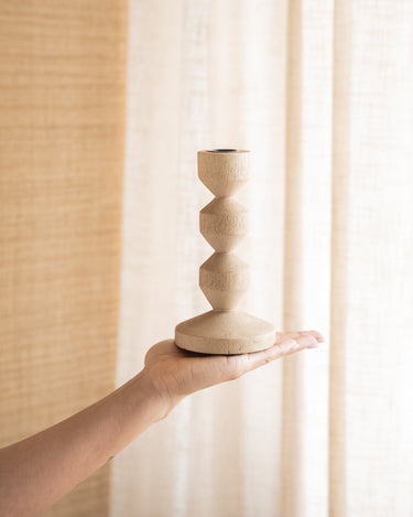 Candle Holder Dozza Wood Natural - Things I Like Things I Love