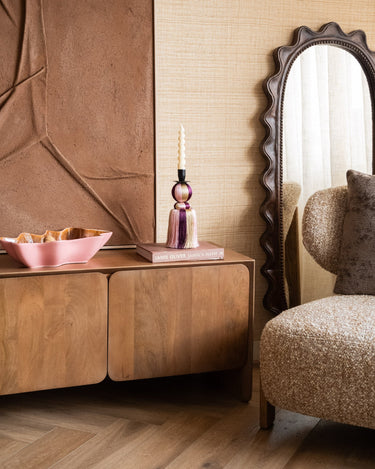 Candle Holder Eda Fringes Pink - Things I Like Things I Love