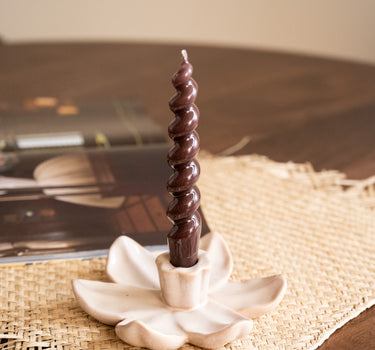 Candle Holder Lotus Beige - Things I Like Things I Love