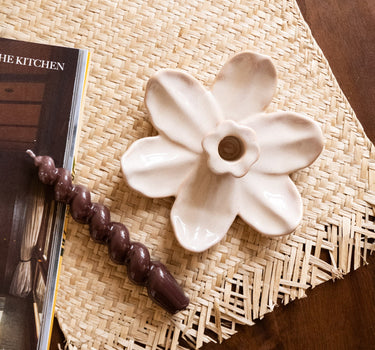 Candle Holder Lotus Beige - Things I Like Things I Love