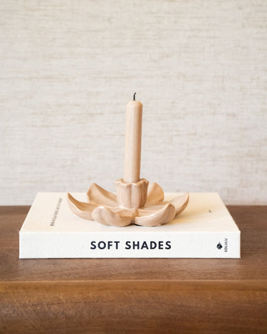 Candle Holder Lotus Beige - Things I Like Things I Love