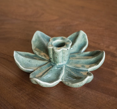 Candle Holder Lotus Green - Things I Like Things I Love
