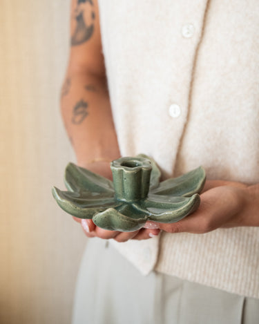 Candle Holder Lotus Green - Things I Like Things I Love