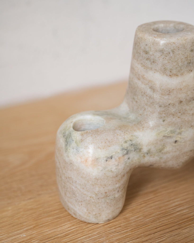 Candle Holder Marble Beige Small - Things I Like Things I Love
