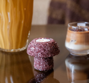 Candle Holder Mushroom Glass - Things I Like Things I Love