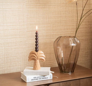 Candle Holder Palm Tree Beige - Things I Like Things I Love