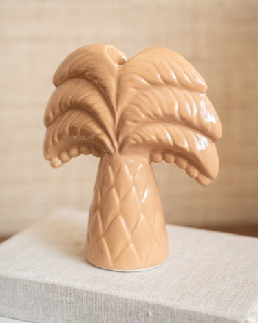 Candle Holder Palm Tree Beige - Things I Like Things I Love