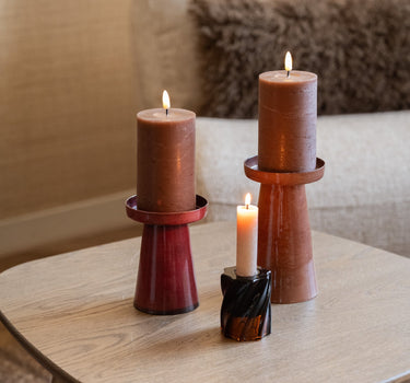 Candle Holder Swirl Brown - Things I Like Things I Love