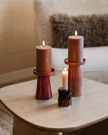 Candle Holder Swirl Brown - Things I Like Things I Love