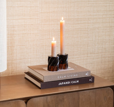 Candle Holder Swirl Brown - Things I Like Things I Love