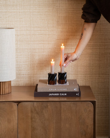 Candle Holder Swirl Brown - Things I Like Things I Love