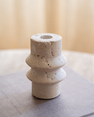 Candle Holder Travertine Natural - Things I Like Things I Love