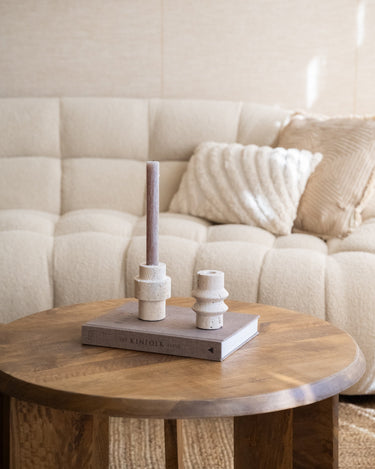 Candle Holder Travertine Natural - Things I Like Things I Love