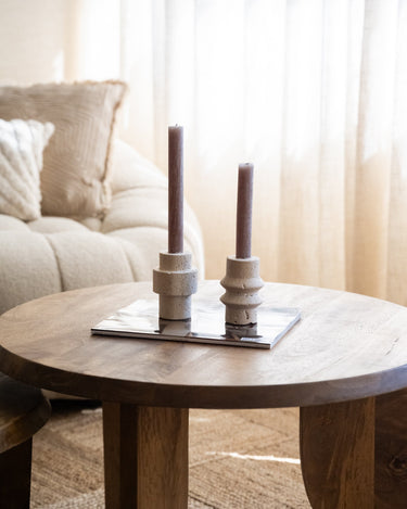 Candle Holder Travertine Natural - Things I Like Things I Love