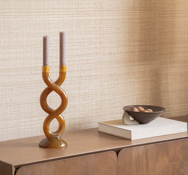 Candle Holder Twist Brown - Things I Like Things I Love