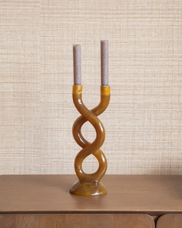 Candle Holder Twist Brown - Things I Like Things I Love
