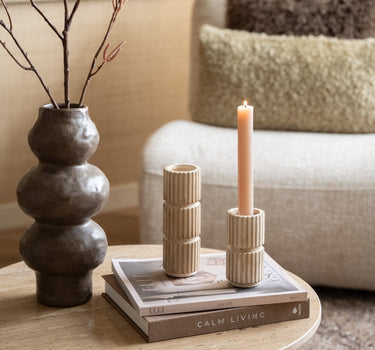 Candle Holder Zilt Beige - Things I Like Things I Love