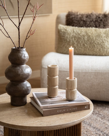 Candle Holder Zilt Beige - Things I Like Things I Love
