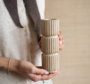 Candle Holder Zilt Beige - Things I Like Things I Love