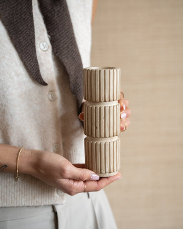 Candle Holder Zilt Beige - Things I Like Things I Love