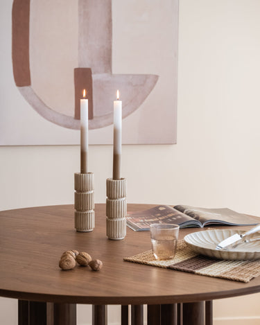 Candle Holder Zilt Beige - Things I Like Things I Love