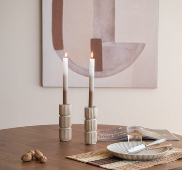Candle Holder Zilt Beige - Things I Like Things I Love