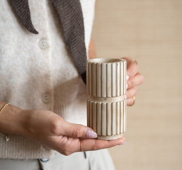 Candle Holder Zilt Beige - Things I Like Things I Love