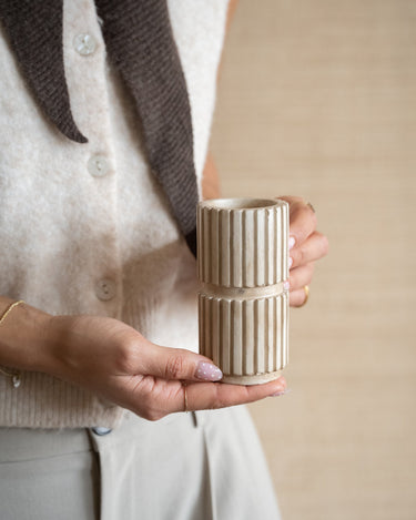 Candle Holder Zilt Beige - Things I Like Things I Love