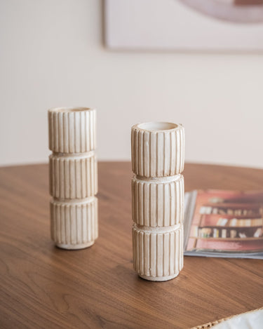 Candle Holder Zilt Beige - Things I Like Things I Love