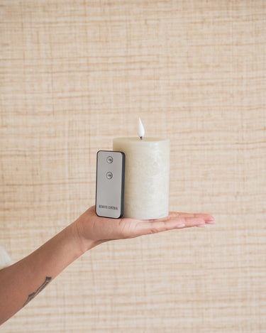 Candle Pillar Led Beige - Things I Like Things I Love