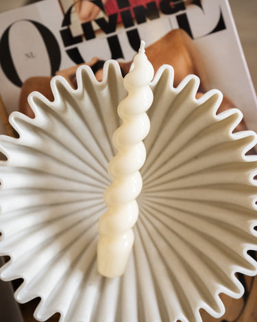Candle Swirl Ivory Shine 1PC - Things I Like Things I Love