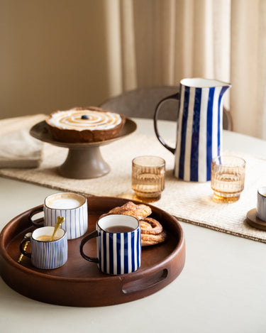 Cappuccinotasse Anafi Blau gestreift