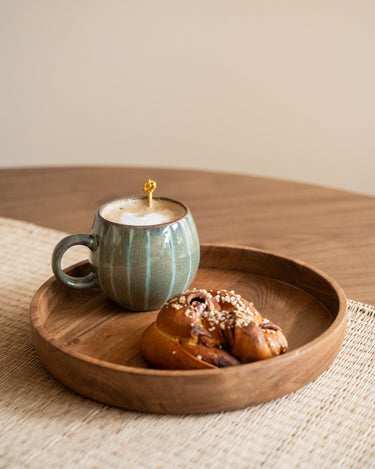Cappuccino Mug Green Stripes - Things I Like Things I Love