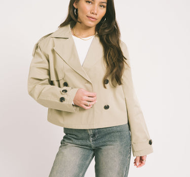 Carlie Short Trenchcoat Sand - Things I Like Things I Love