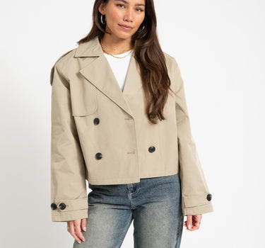 Carlie Short Trenchcoat Sand - Things I Like Things I Love