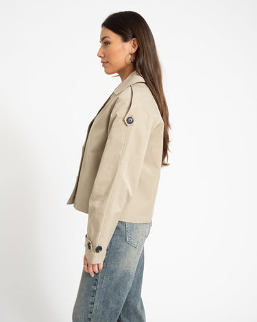 Carlie Short Trenchcoat Sand - Things I Like Things I Love