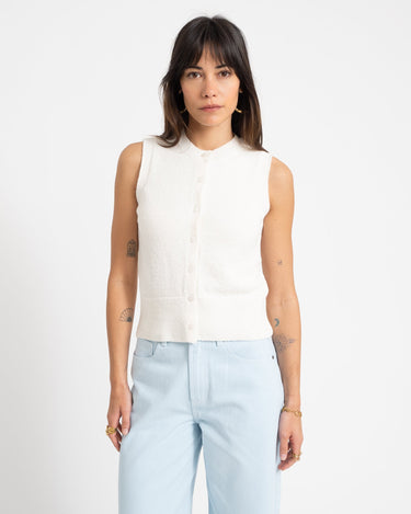 Carmen O - Neck Knit Cardigan Birch - Things I Like Things I Love