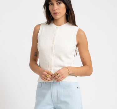 Carmen O - Neck Knit Cardigan Birch - Things I Like Things I Love