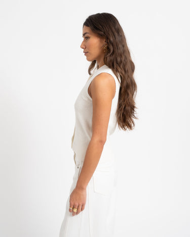 Carmen O - Neck Knit Cardigan Birch - Things I Like Things I Love