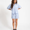 Caro Poplin Stripe Shirt Blue - Things I Like Things I Love