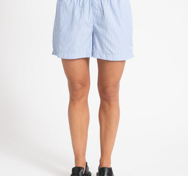 Caro Poplin Stripe Shorts Blue - Things I Like Things I Love