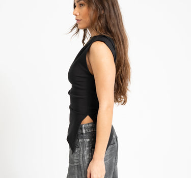 Cat Assymetric Top Black - Things I Like Things I Love